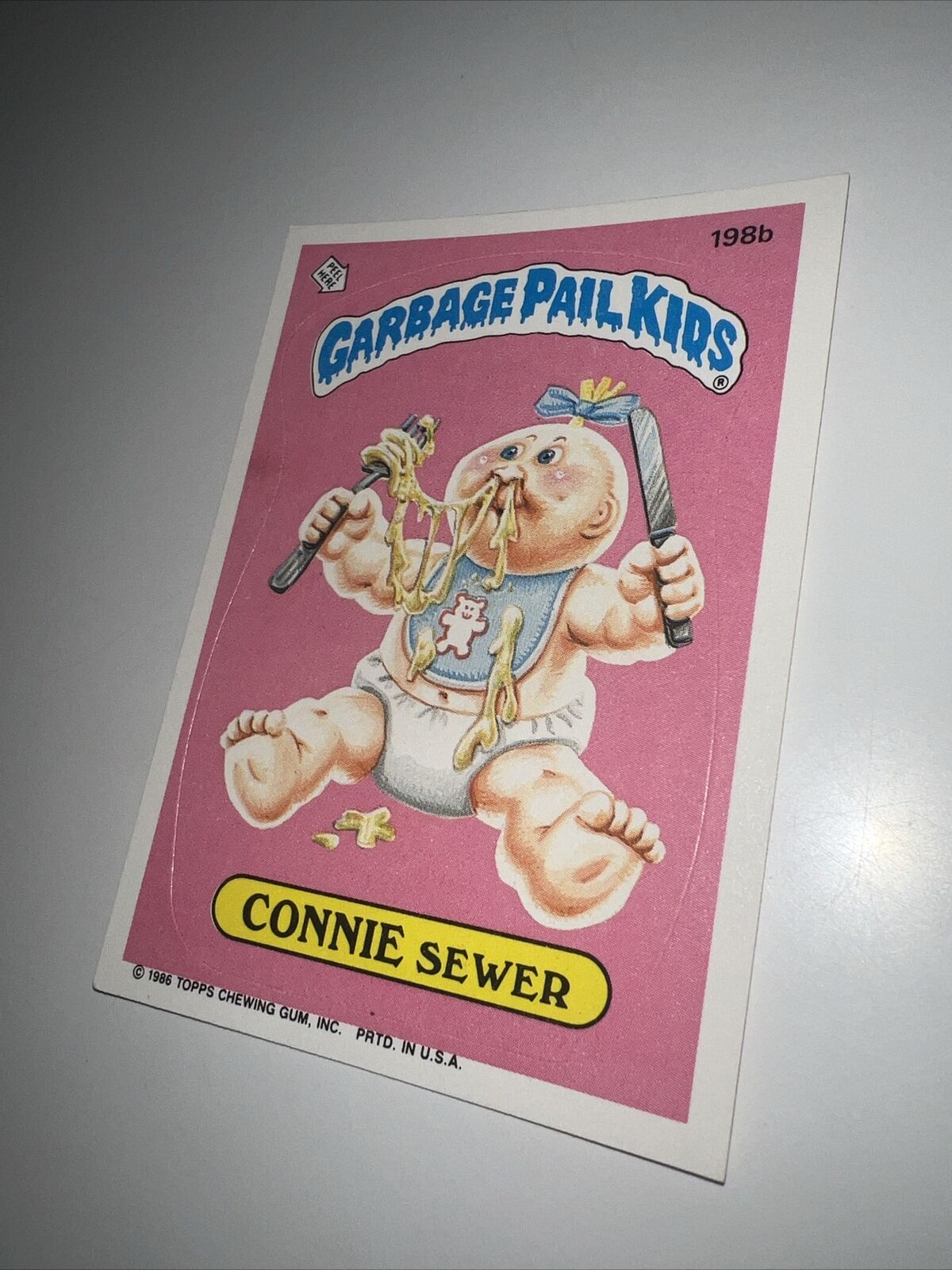 1986 Topps Garbage Pail Kids Card #198b CONNIE SEWER Original Series Vintage GPK