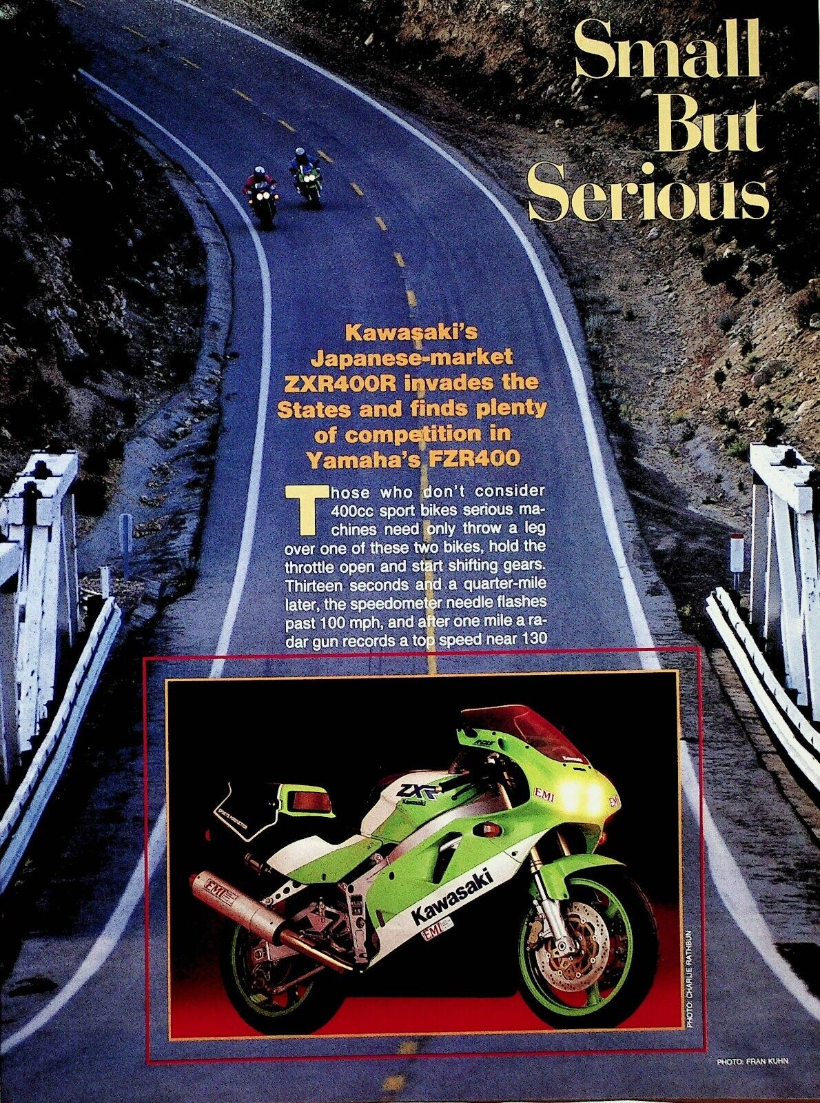 1990 Kawasaki ZXR400R - 7-Page Vintage Motorcycle Article