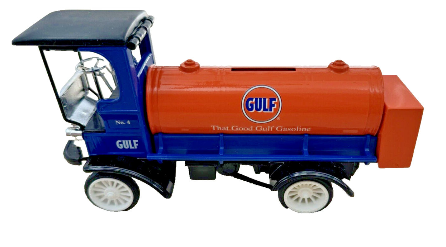 1996 ERTL COLLECTIBLE GULF OIL 1910 MACK TANKER H298 Molded Coin Bank New in Box