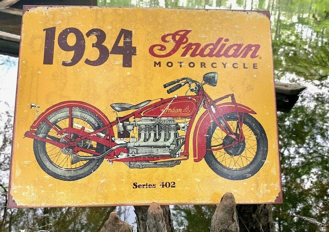 1934 Indian Vintage Metal Tin Sign Wall Decor Garage Man Cave Home Shop Under 20