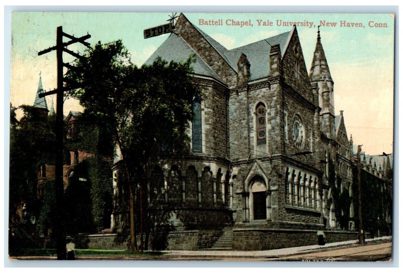 1908 Battell Chapel Yale University New Haven Connecticut CT Antique Postcard