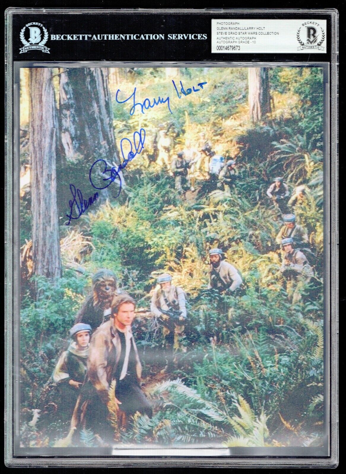 Glenn Randall Larry Holt signed 8x10 Photo Star Wars Autograph Grade 10 BAS Slab