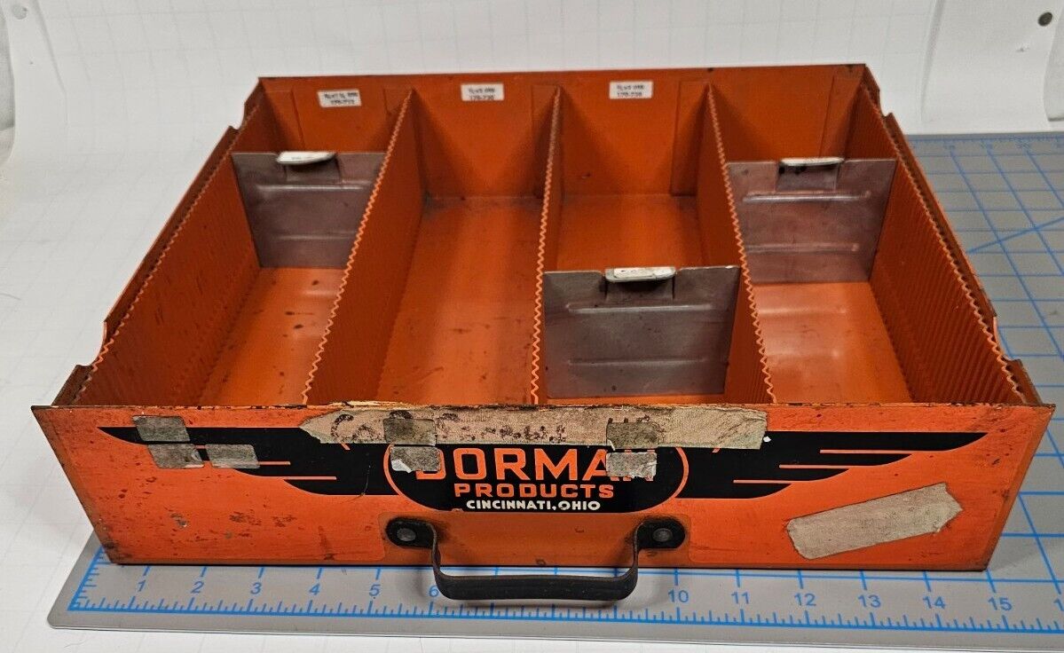1 Vintage DORMAN PRODUCTS Orange Automotive Parts Heavy Steel Drawer Replacement