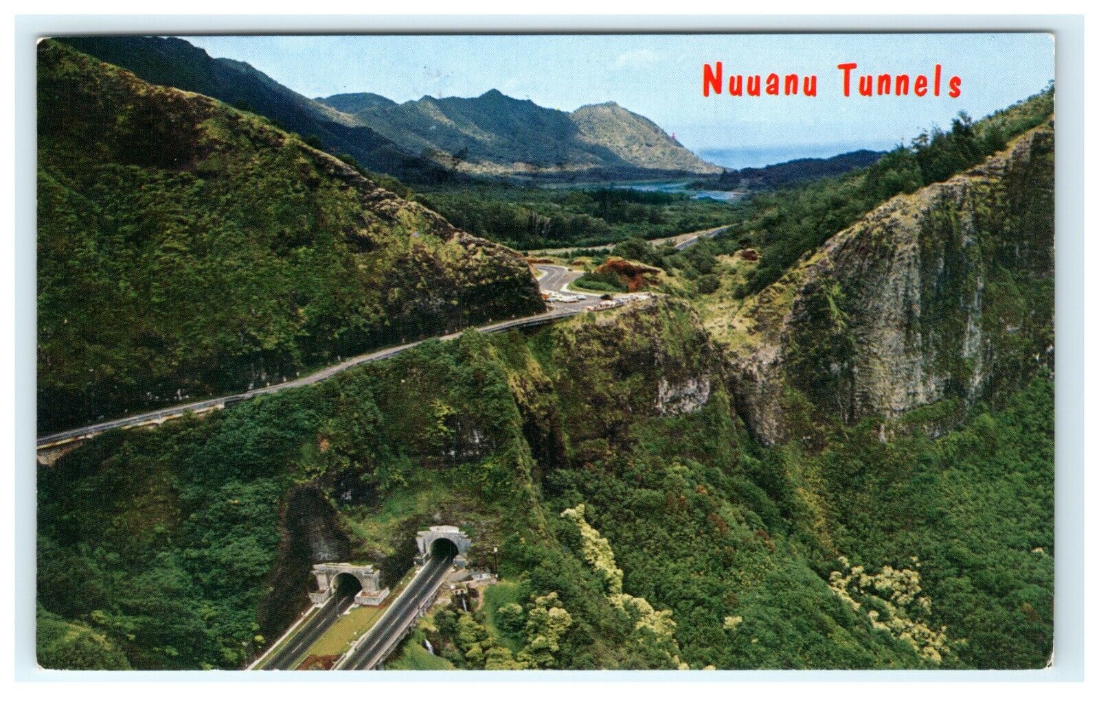 1962 Nuuanu Highway Tunnels Showing Tunnels Old Pali Road Honolulu Hawaii HI