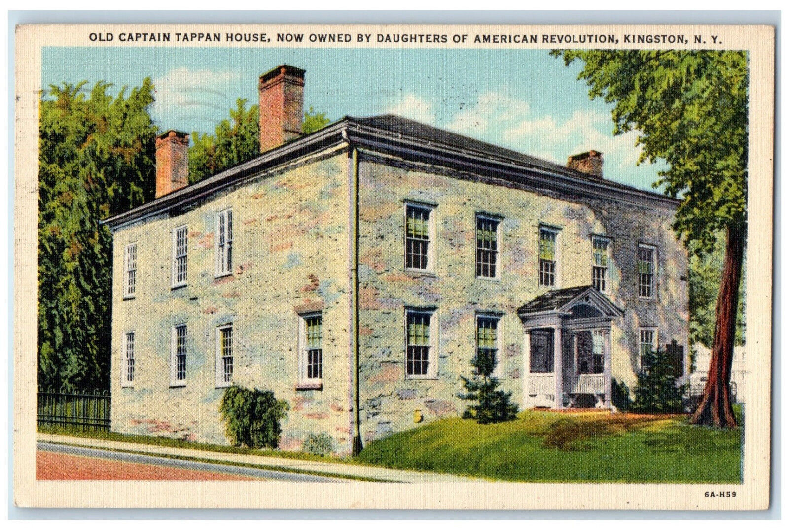 1954 Building of Old Captain Tappan House Kingston NY Vintage Posted Postcard