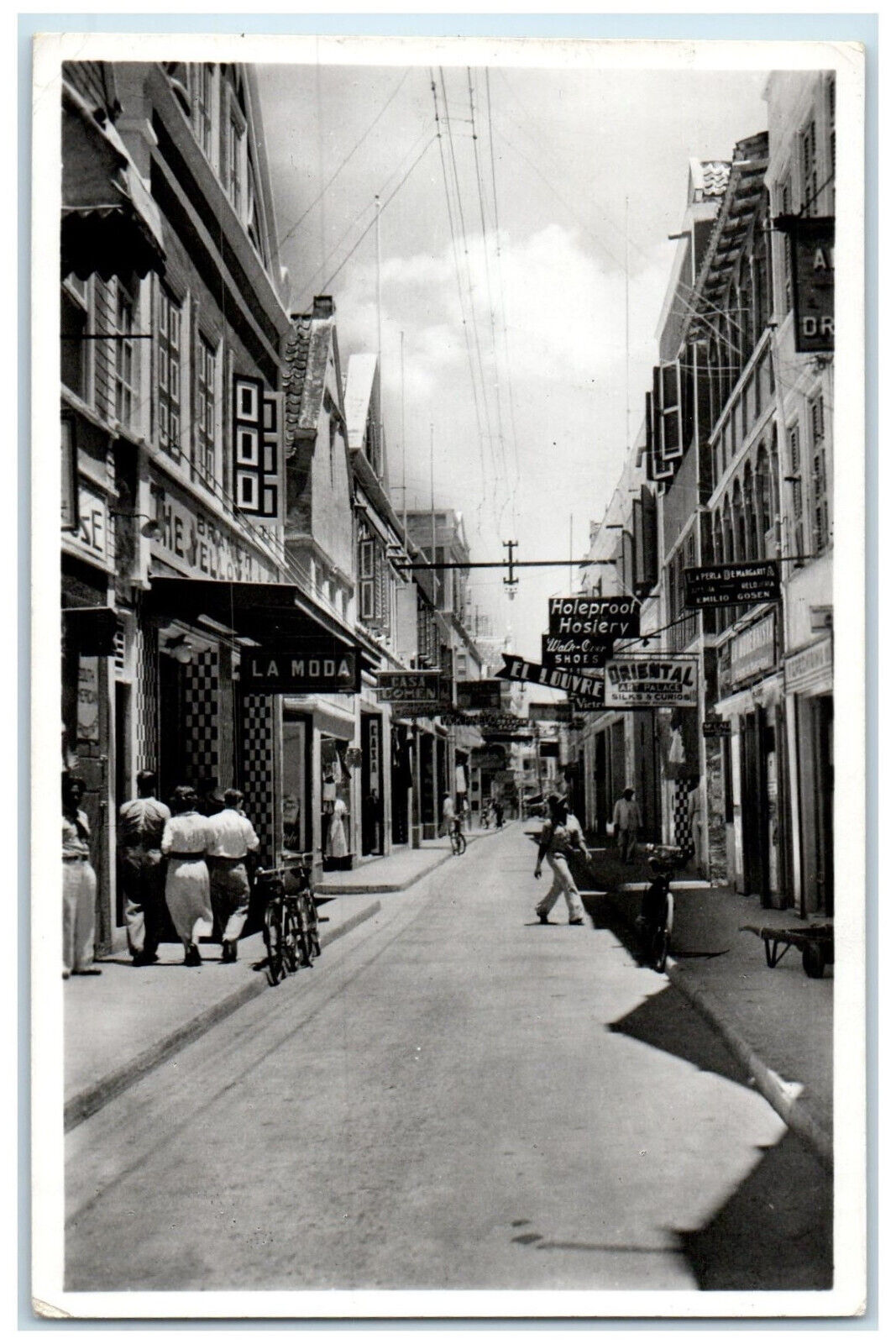 c1940\'s Commercial Center Curacao N.W.I Art Palace Hosiery RPPC Photo Postcard