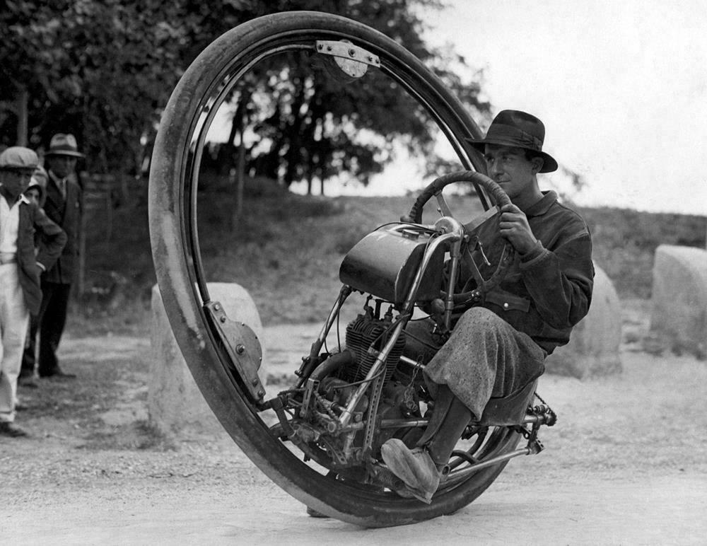 1931 One Wheel Motorcycle Cool Transportation Old Photo 8.5