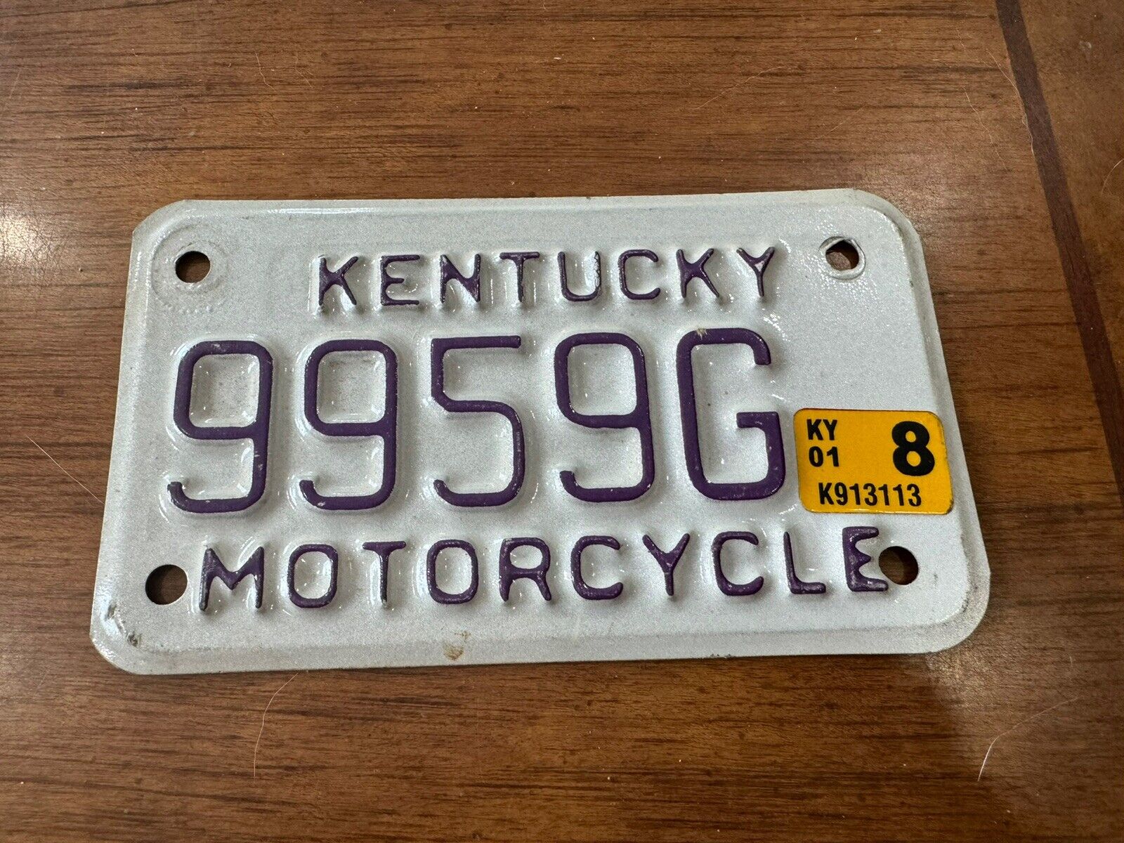 Vintage Kentucky Motorcycle License Plate   T-1002