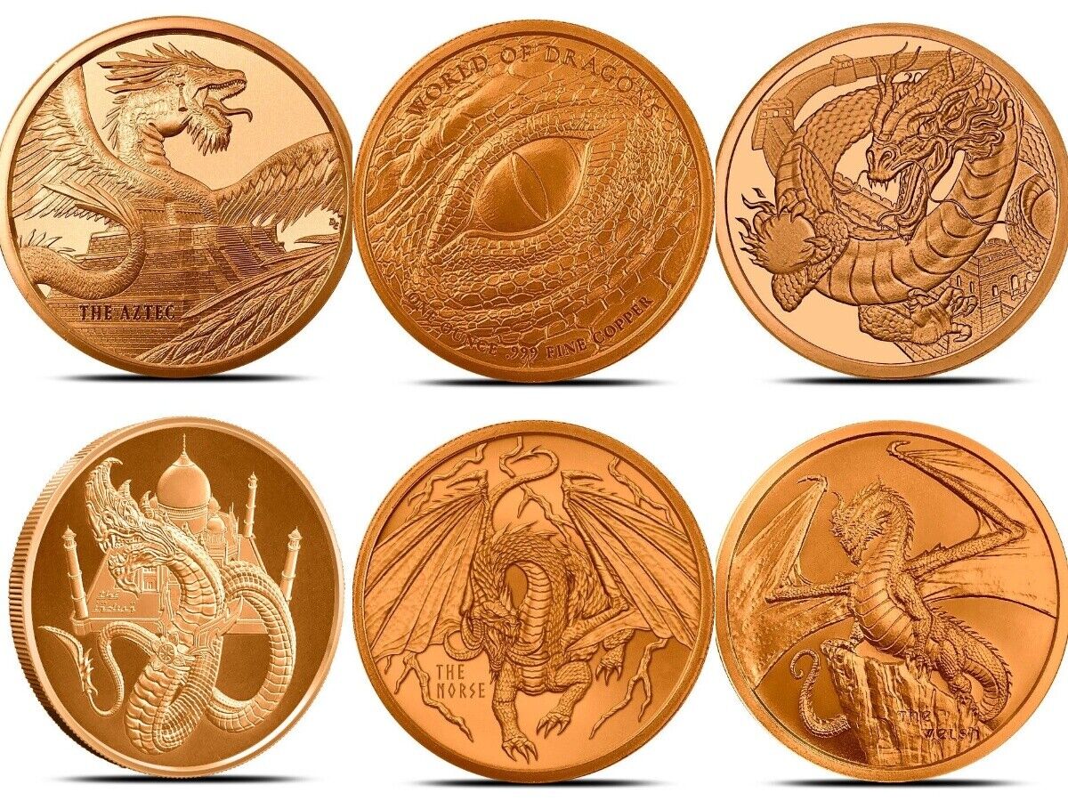 All 6 World Of Dragons Aztec Welsh Chinese Norse Indian Egyptian Copper House