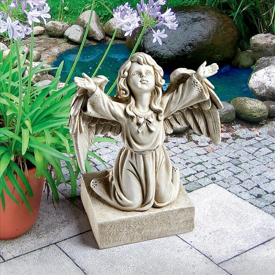 Prayers to the Divine Kneeling Cherub Little Girl Angel Memorial Statue