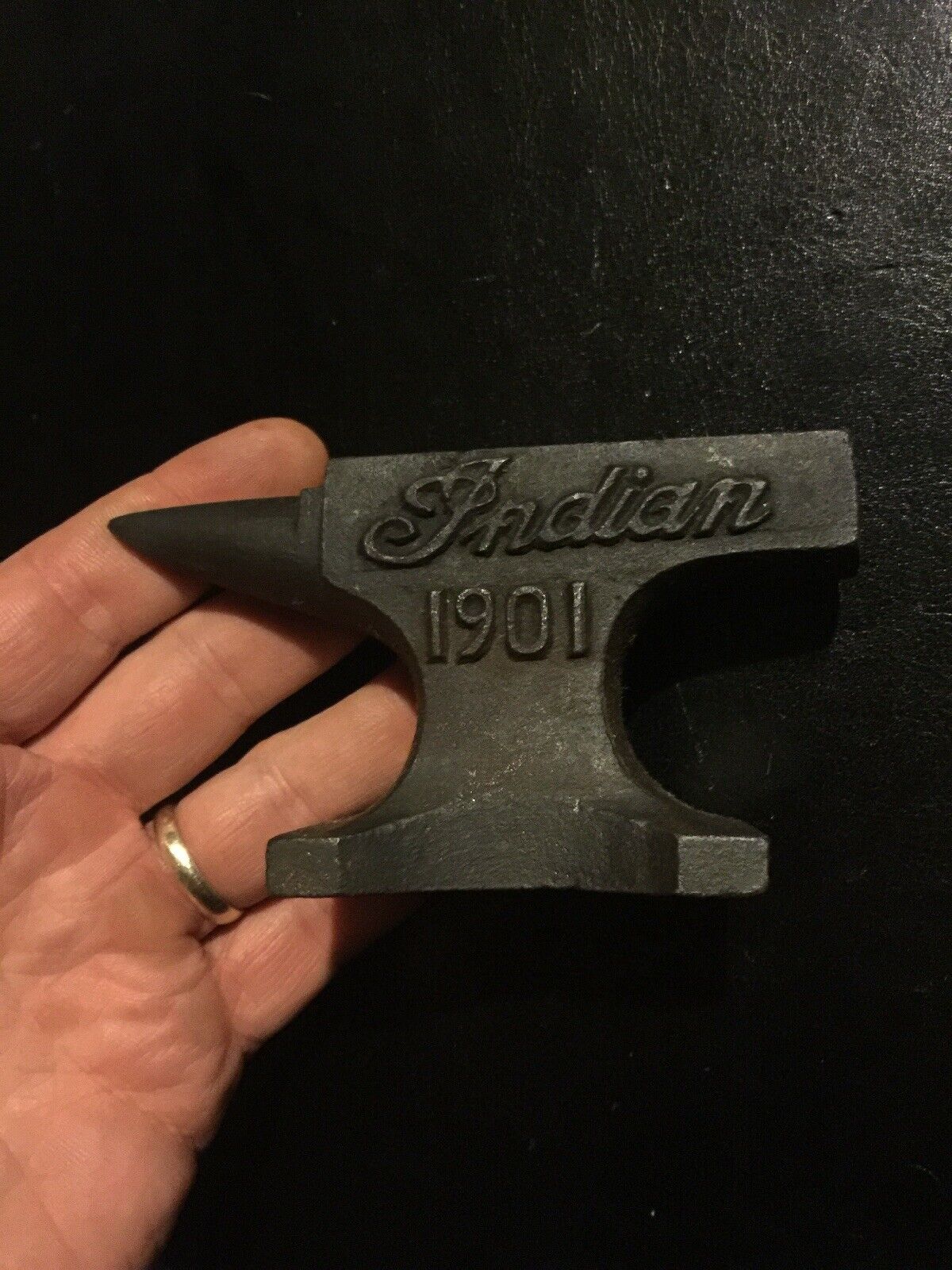 Indian Motorcycles Anvil Blacksmith Cast Iron Desk Paper Weight Patina 1LB+ GIFT