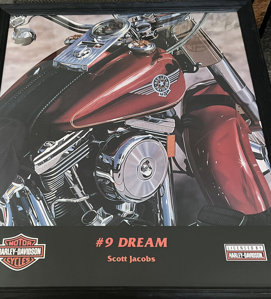 Harley  Davidson #9 Dream Scott Jacobs 32.5x26.5 Framed 