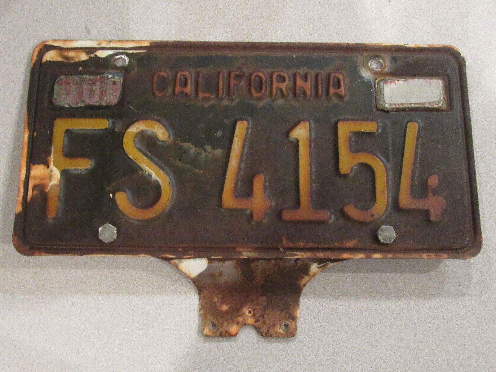 1963-1970 YOM California Trailer License Plate DMV Clear Confirmed CA RV FS4154