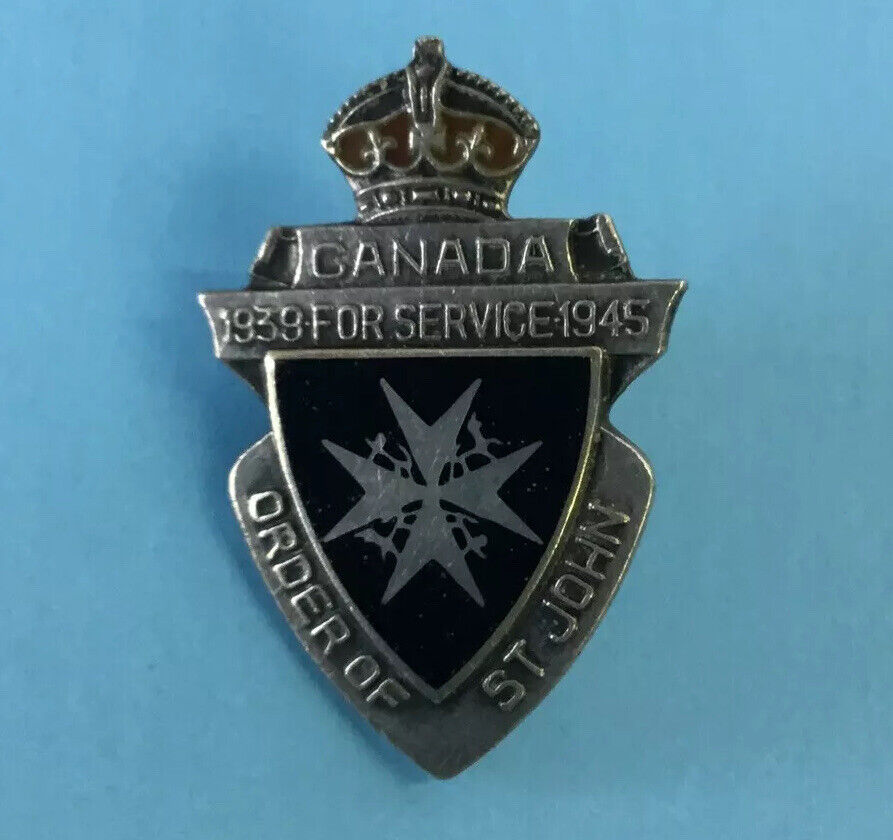 1939-1945 ORDER OF ST JOHN ENAMELLED MILITARY SERVICE PIN-STERLING by GAUNT