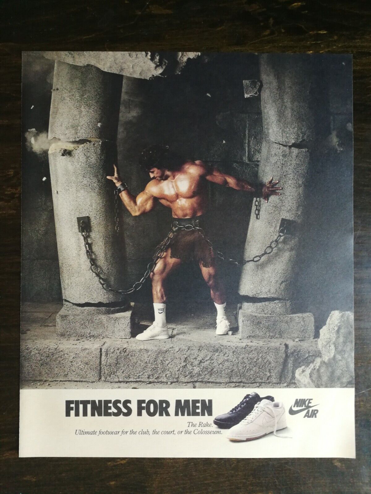 Vintage 1986 Nike Air Tennis Shoes Fitness for Men Full Page Original Ad - 721