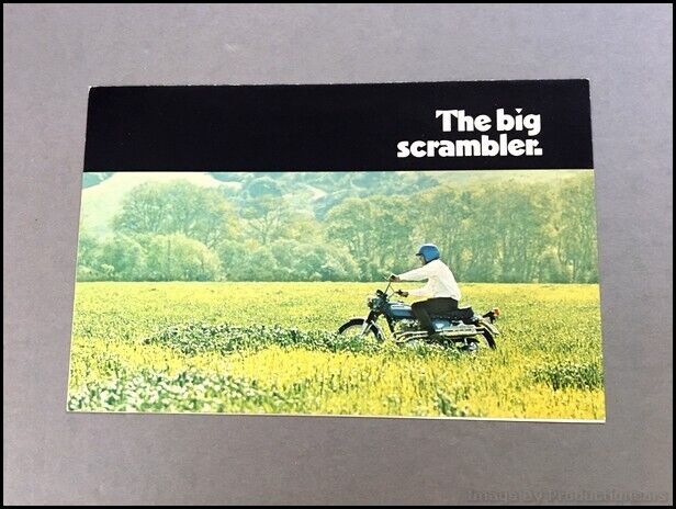 1970 Honda Scrambler 450 Motorcycle Bike Vintage Sales Brochure Folder