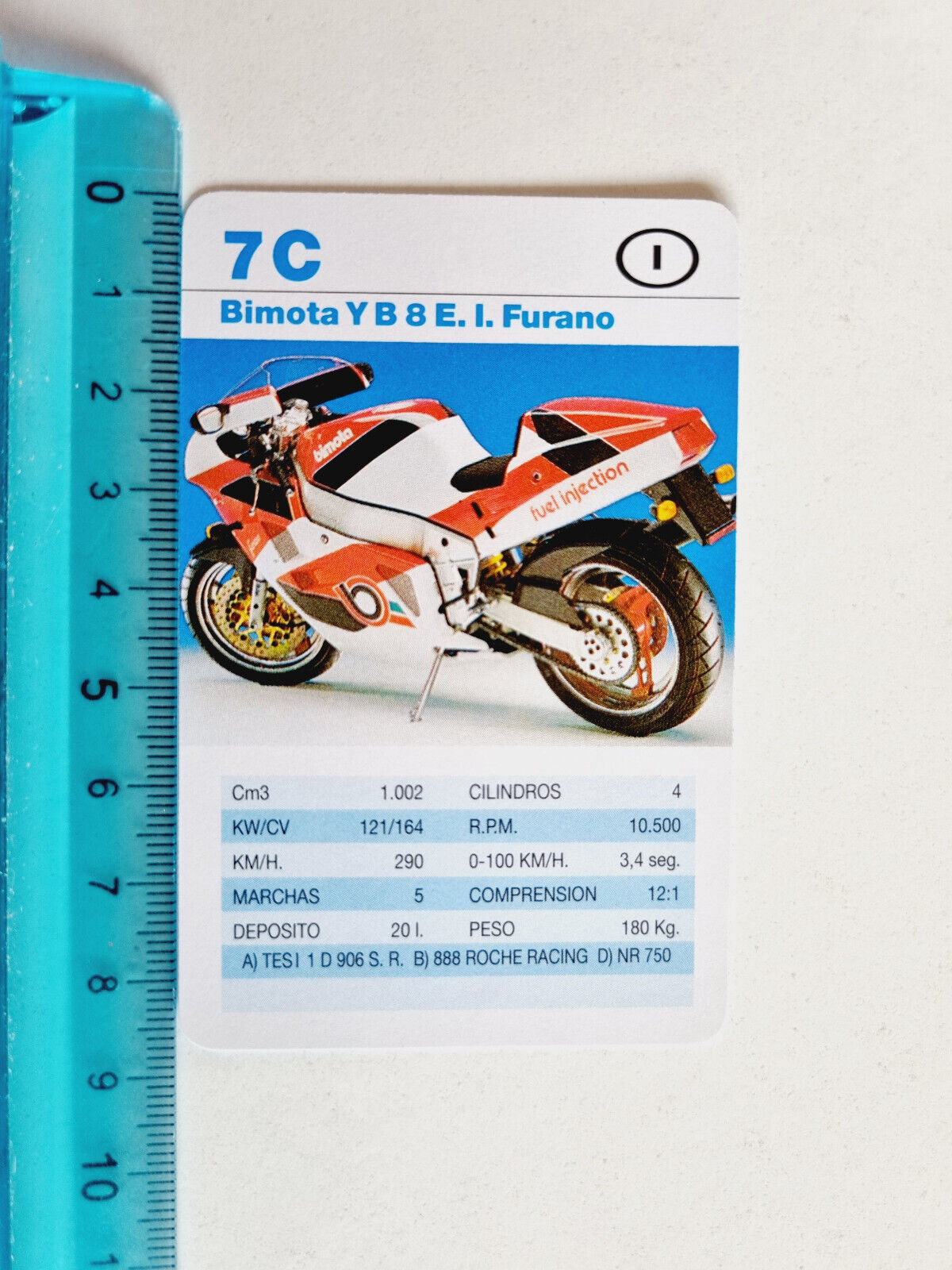 BIMOTA Y B 8 FURANO CARD RARE MOTORCYCLE MOTOS FURNIER ORIGINAL GAME CARDS NEW