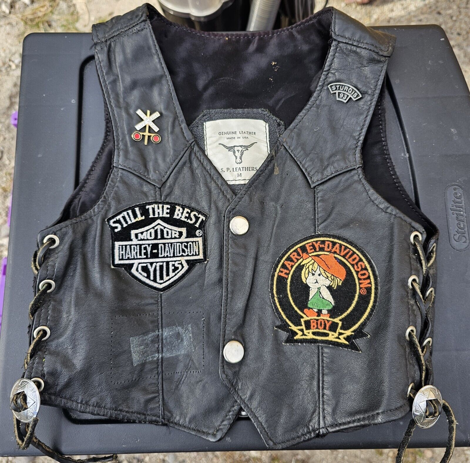 Antique Harley Davidson Mini Leather Vest 