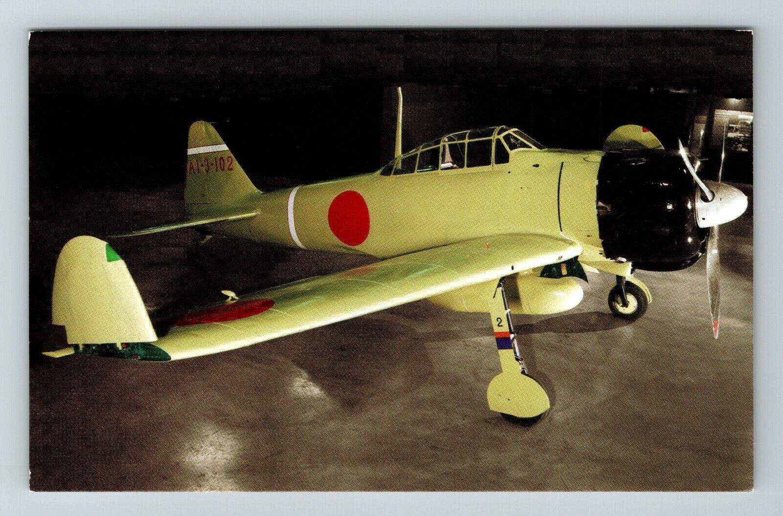 Airplane, Mitsubishi A6M2 Zero  Vintage Souvenir Postcard