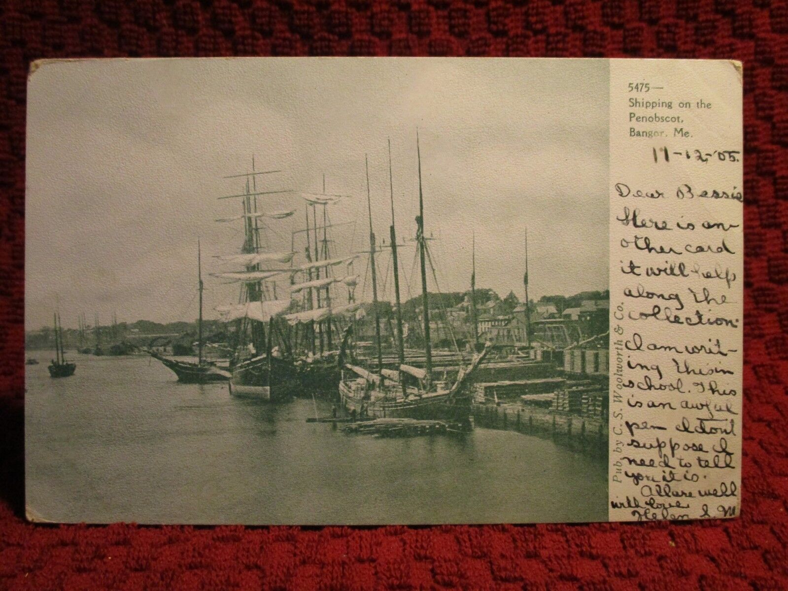 1908. SHIPPING ON THE PENOBSCOT. BANGOR, MAINE. POSTCARD D2