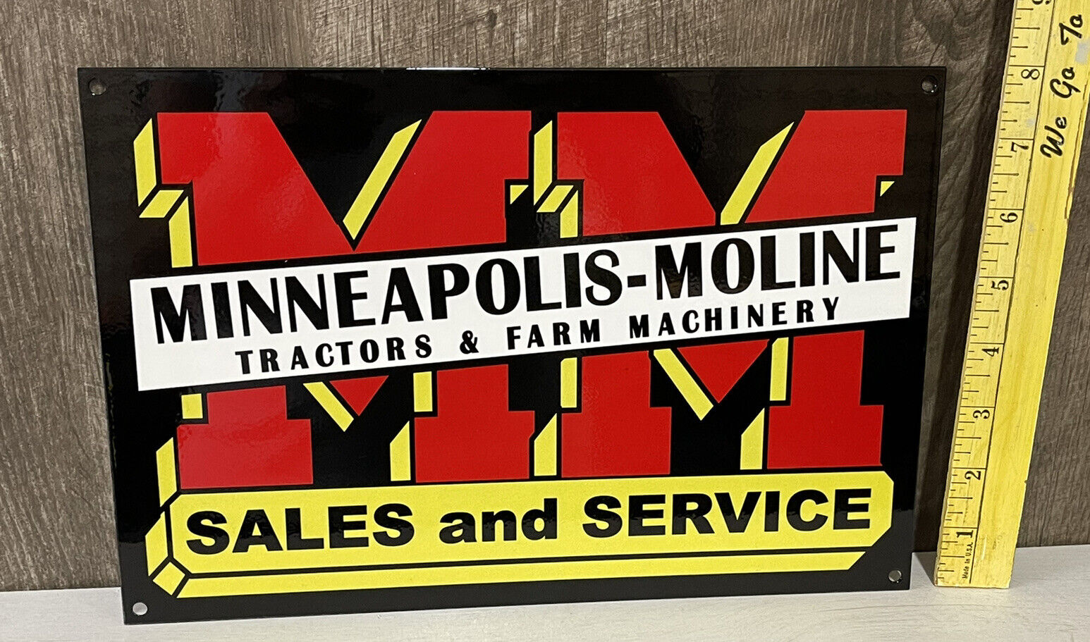 MM Minneapolis Moline Metal Sign Tractor Diesel Farm Engine Agriculture Gas Oil