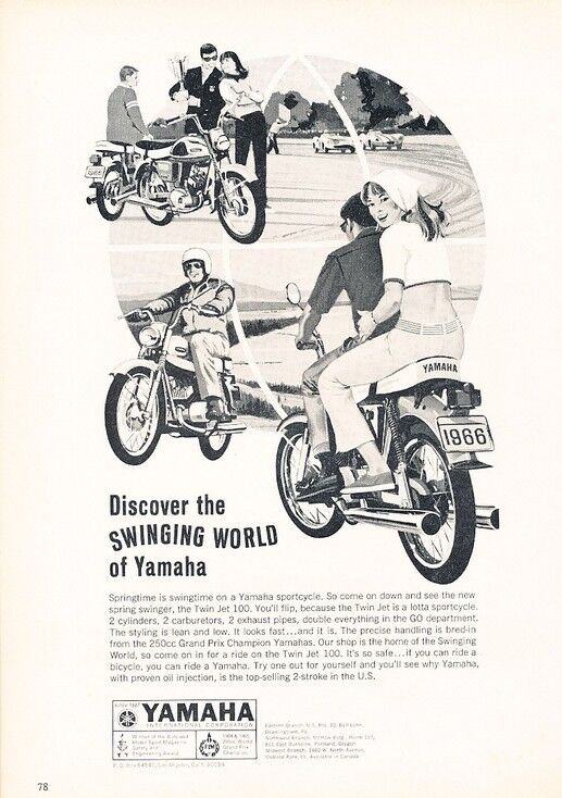1966 Yamaha Motorcycle Bike Original Advertisement Print Art Ad J924