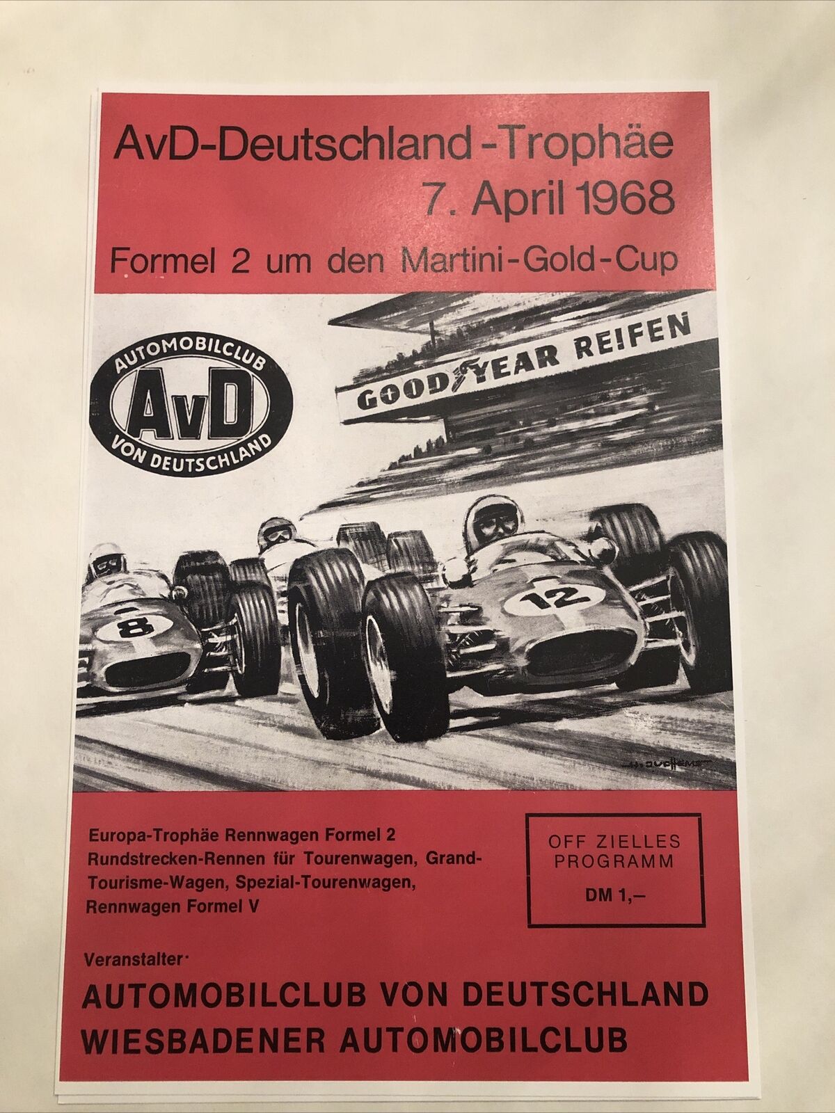 AWESOME AvD -DEUTSCHLAND -TROPHAE APRIL 1968 POSTER