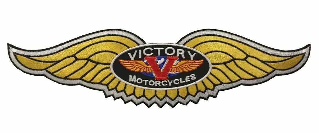 Victory Motorcycles Iron On/ Sew On Biker Back Patch (XXL-11 Inch) YLW
