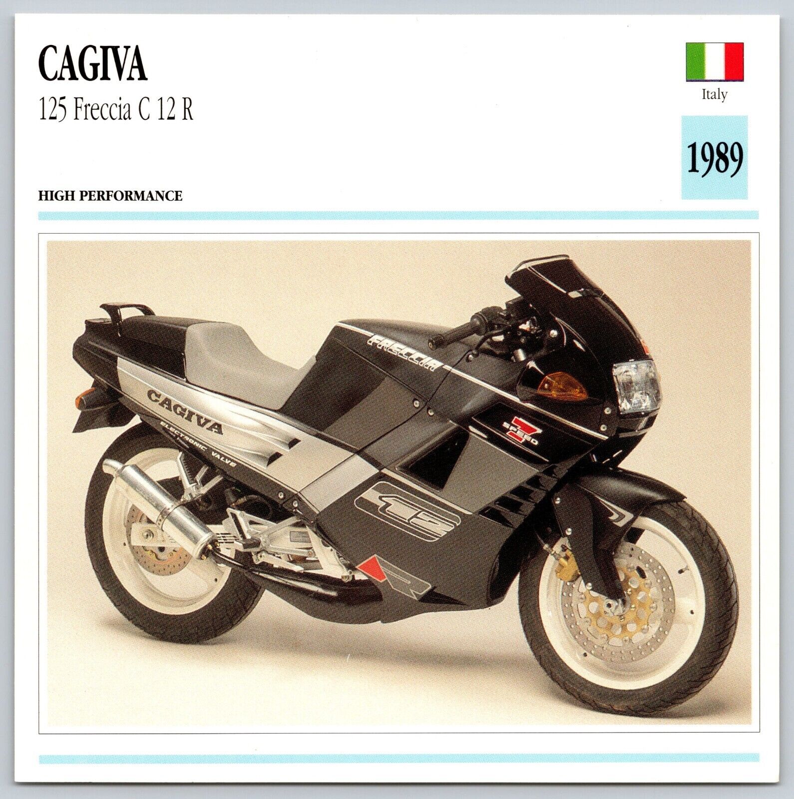 Cagiva 125 Freccia C 12 R 1989 Italy Edito Service Atlas Motorcycle Card