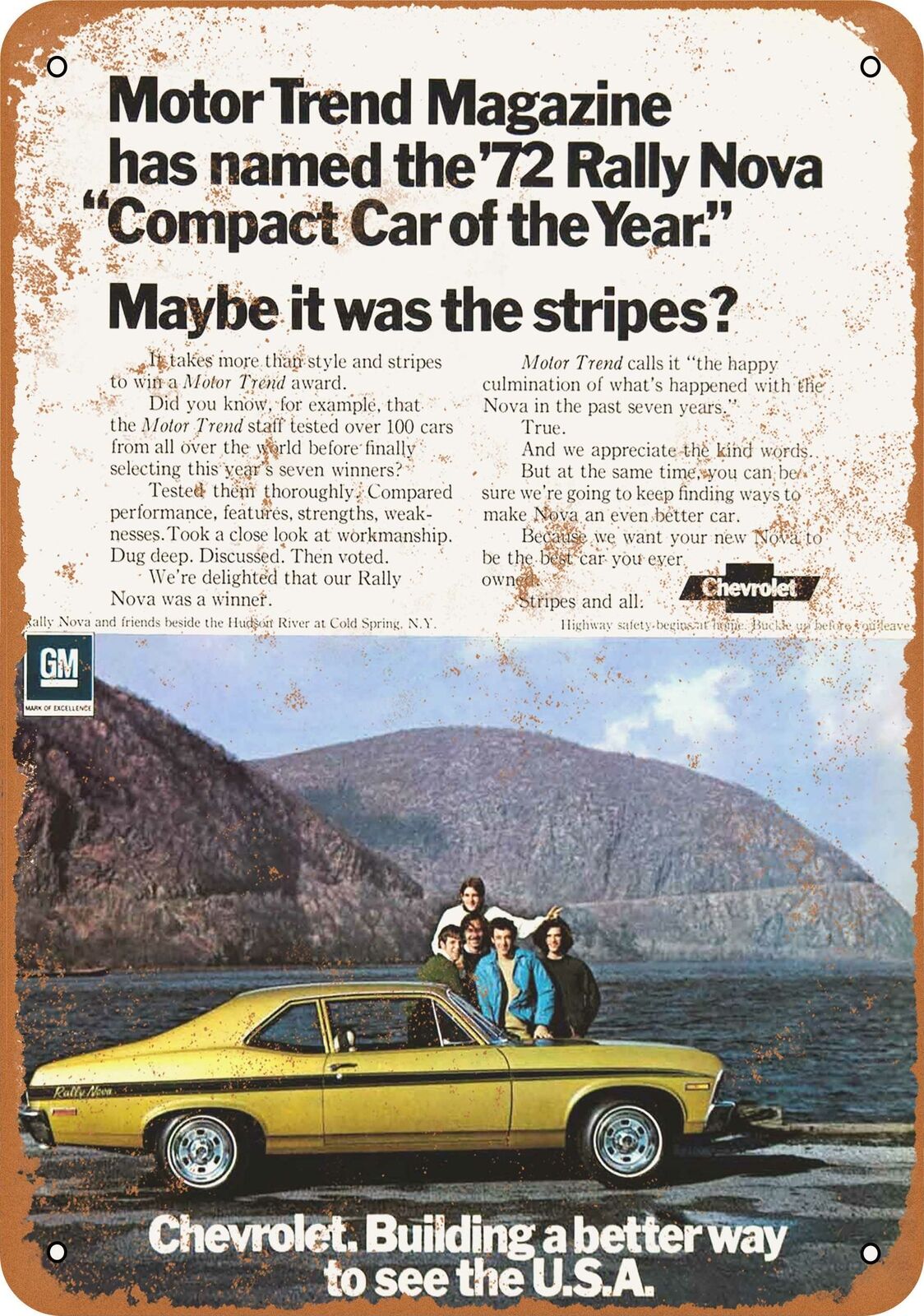 Metal Sign - 1972 Chevrolet Rally Nova - Vintage Look Reproduction