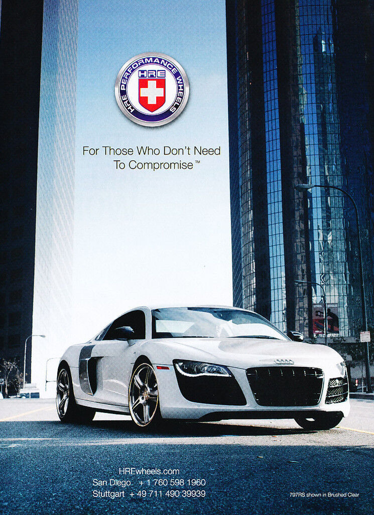 2012 Audi R8 - HRE Wheels -   Classic Car Advertisement Print Ad J62
