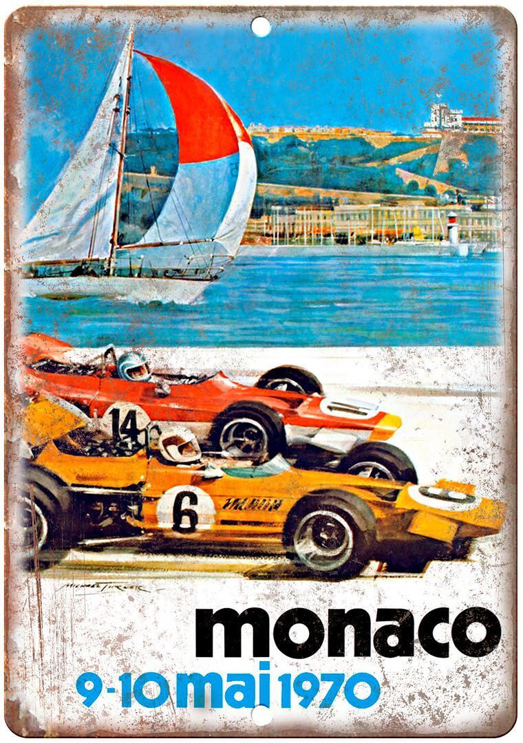 1970 Monaco Mai Formula One Italy Reproduction Metal Sign A54