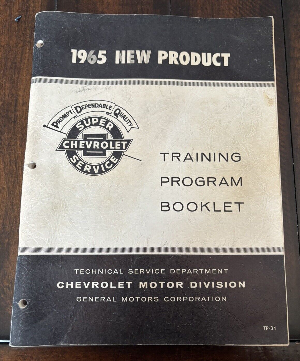 1965 Chevrolet Dealership New Product Training Program Booklet 104 PAGES TP-34