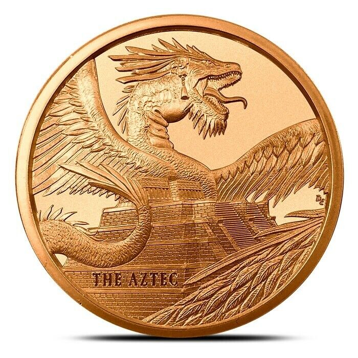 World Dragons Aztec Welsh Chinese Norse Indian Egyptian 1oz Copper Round Coins