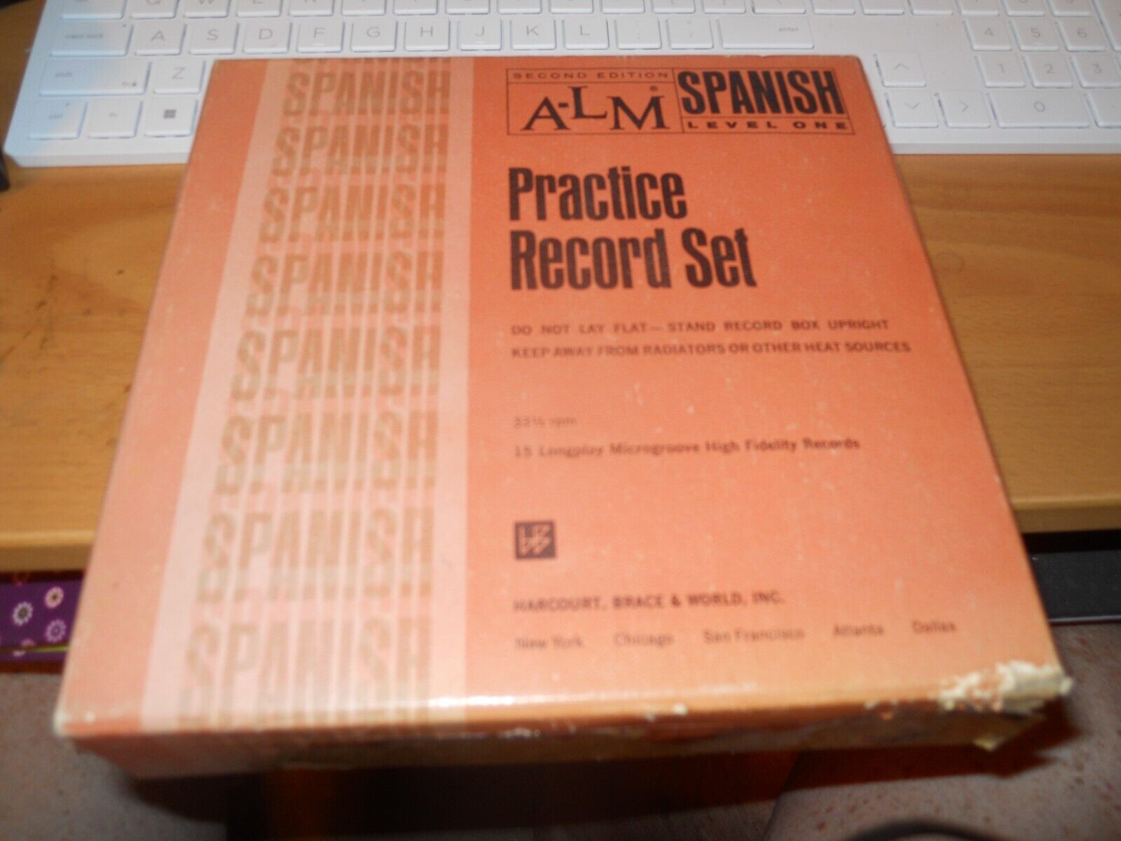 Vintage ALM Spanish Practice Record Set 15 Records 33 1/3 RPM Level One FREE SH