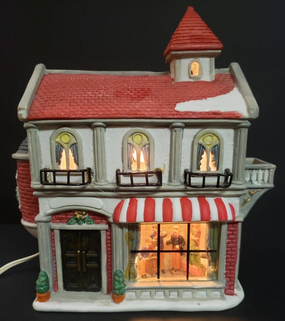 Rite Aid Christmas Village House Candy Stripe Inside Scene Musical 994032-MM