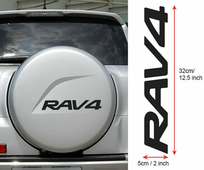 Rav4 Toyota Rear Wheel Cover Vinyl Stickers SUV 4x4 Car Decal black white red