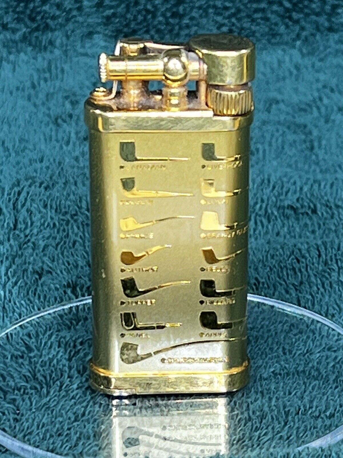 IM Corona Old Boy Pipe Lighter Gold 25 Pipe Shapes Works
