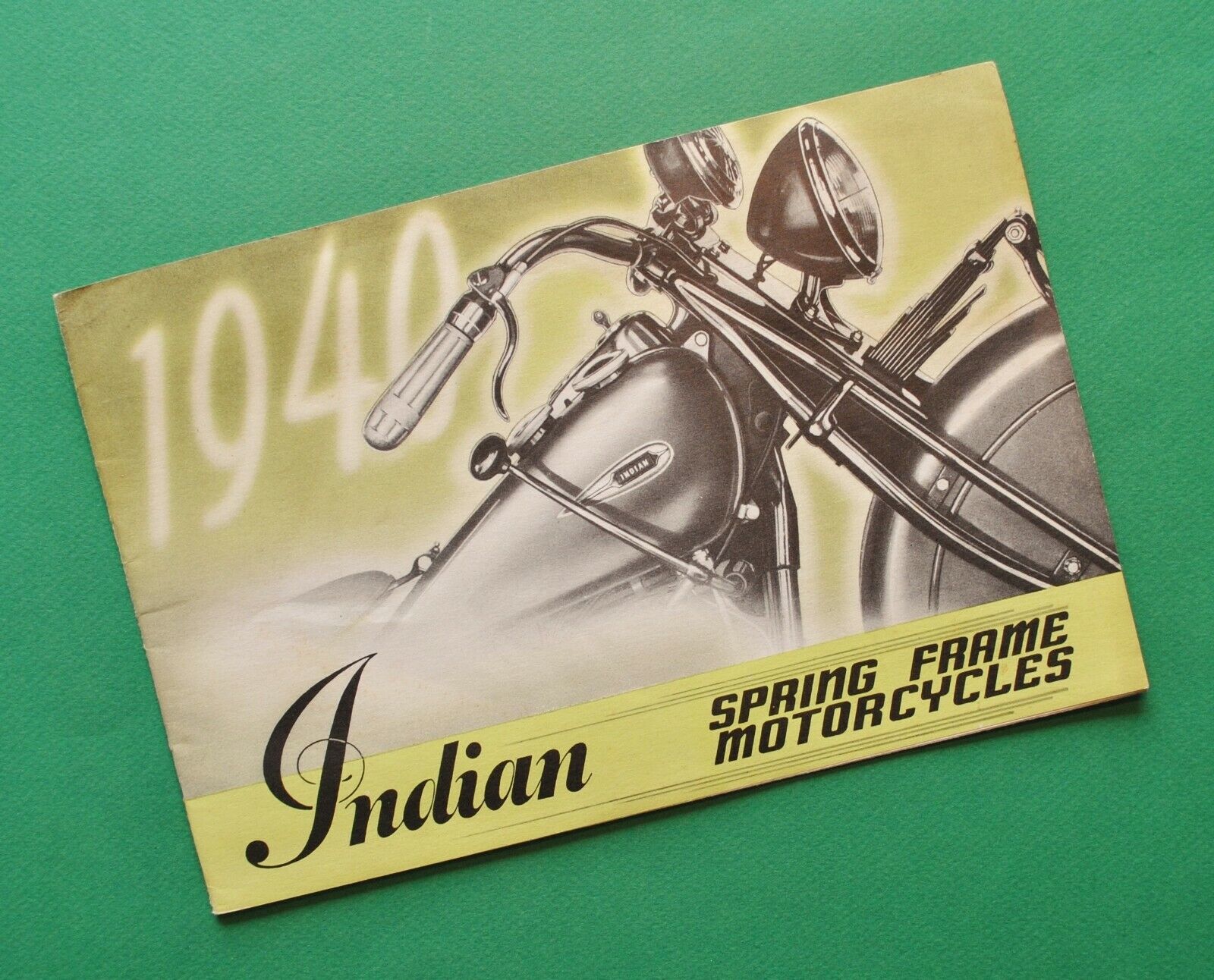 Original Vintage 1940 Indian Motorcycle Brochure Chief Scout Four Sidecar