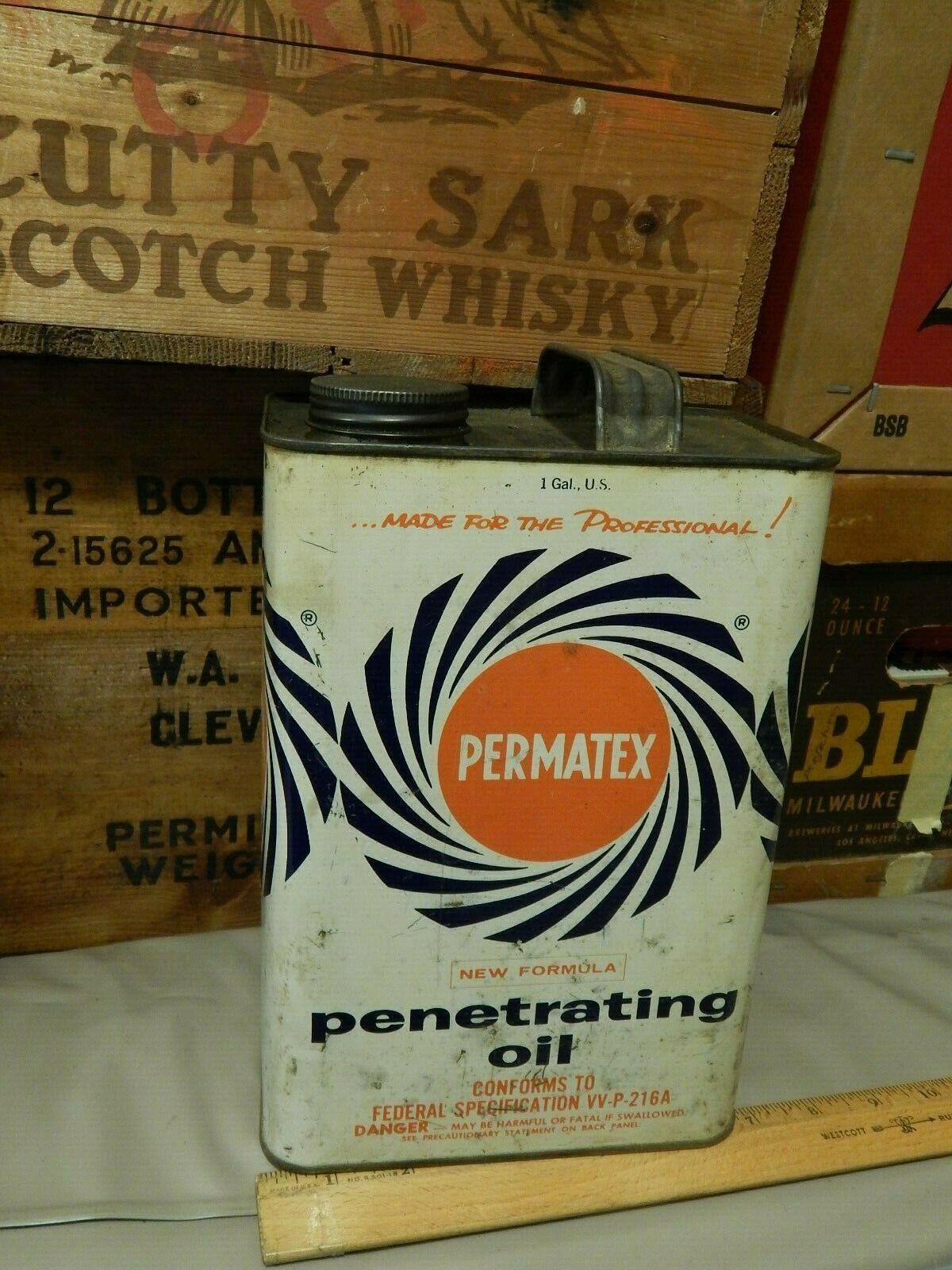 Permatex Penetrating Oil [1 US Gal.] Lubricant Can w/ Contents ~ 1962 Retro USA