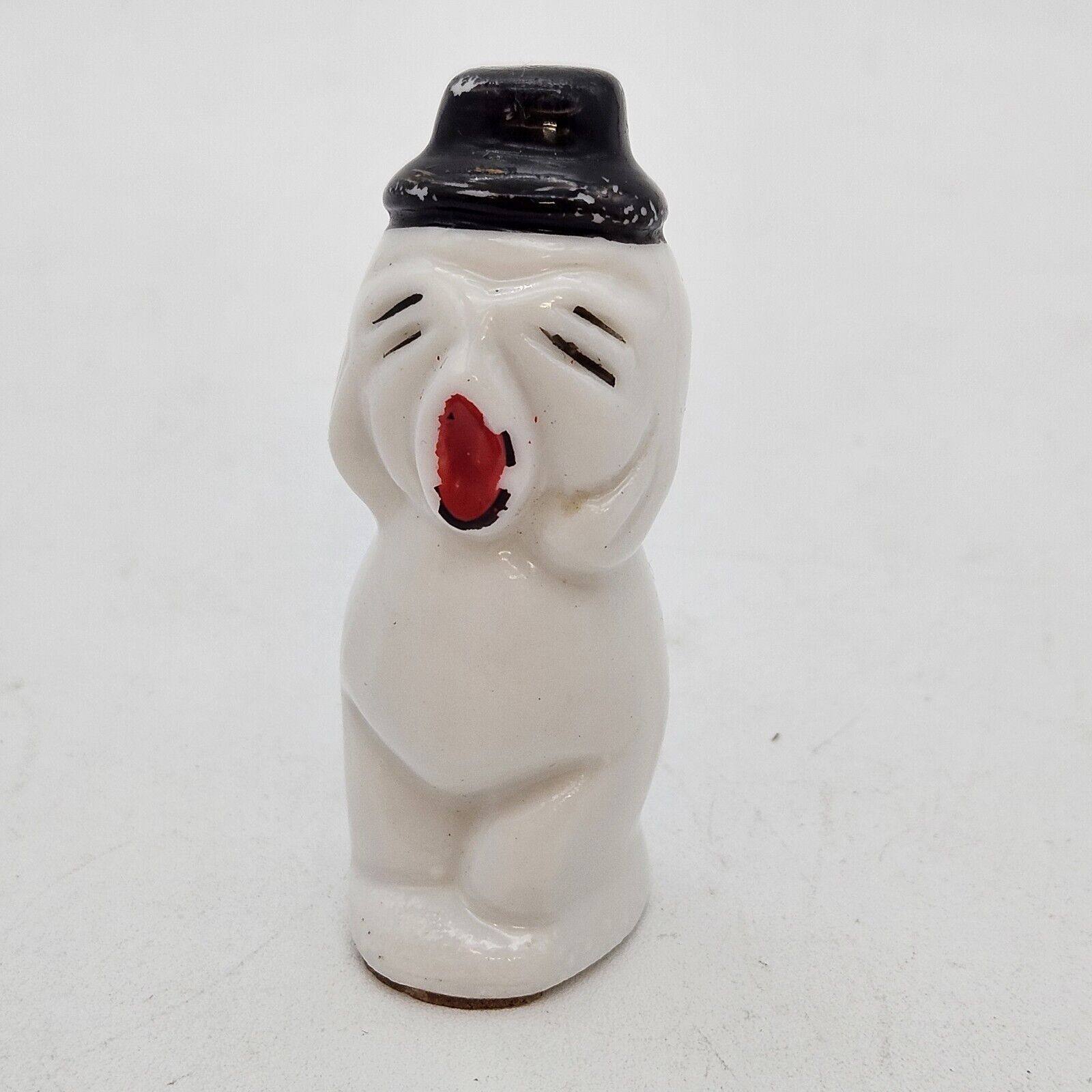 Japanese Mini Figurine Rabbit Top Hat White