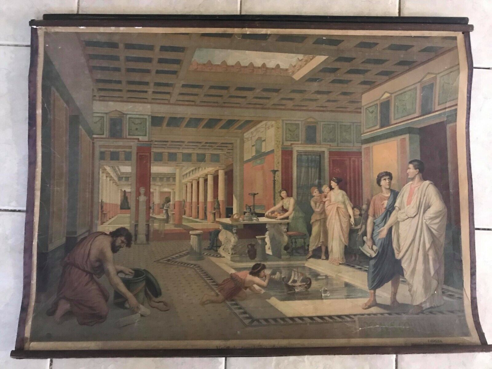 Interior of a Roman house - litograph poster
