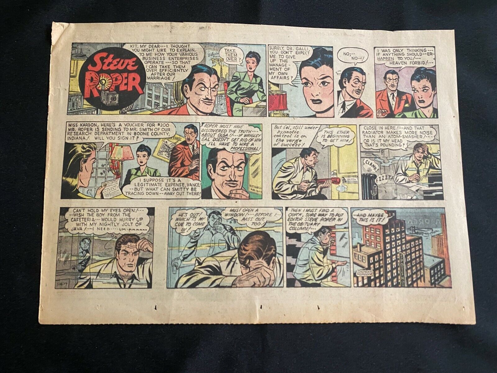 #H04 STEVE ROPER  Sunday Half Page Comic Strip January 16, 1949