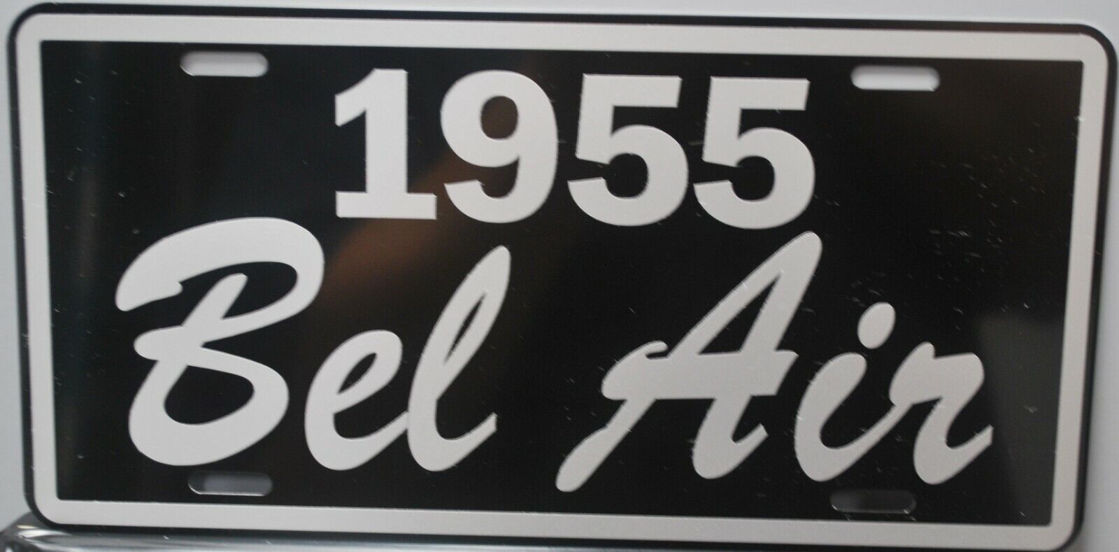 METAL LICENSE PLATE 1955 55 BEL AIR FITS CHEVY CONVERTIBLE STATION WAGON SEDAN