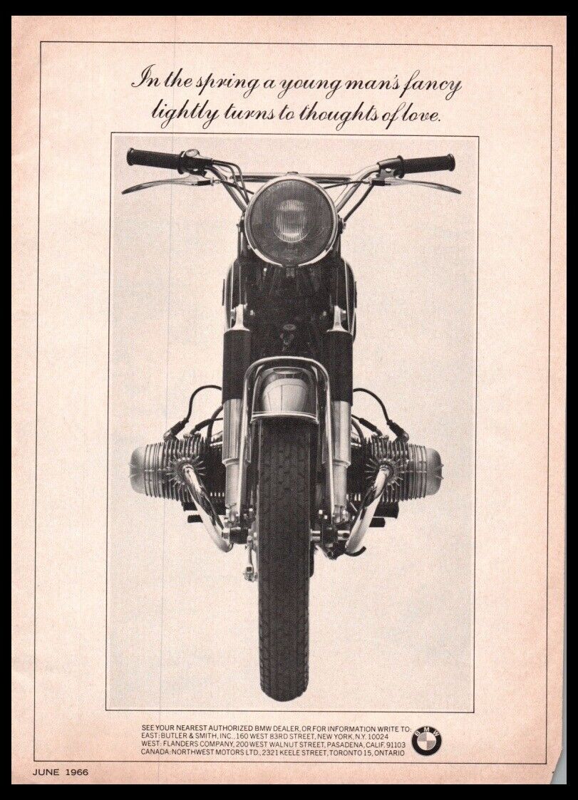 1966 BMW Motorcycle print ad /mini poster/photo-Original Vintage 1960s