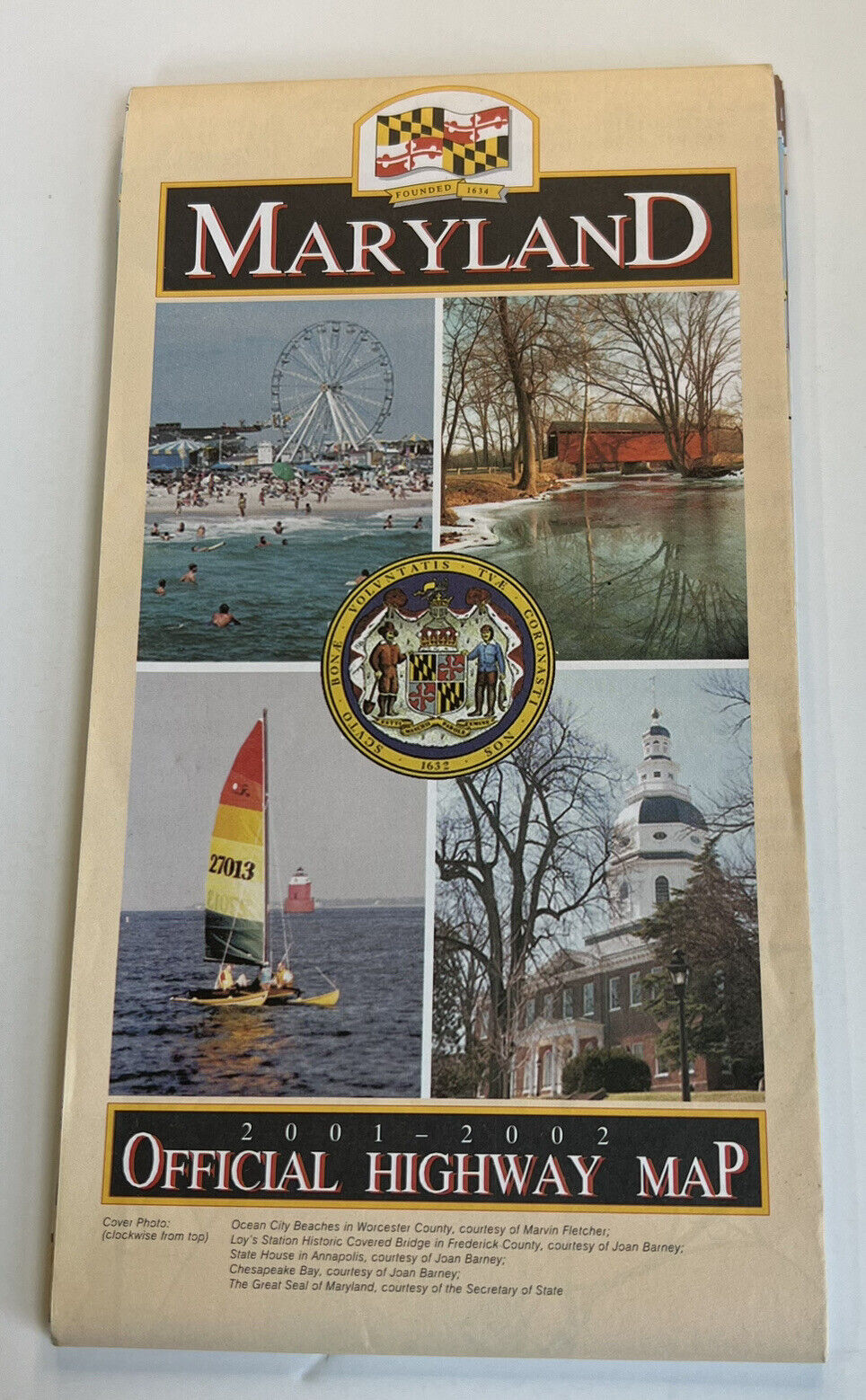 2001-2002 Official Maryland State Highway Travel Road Map
