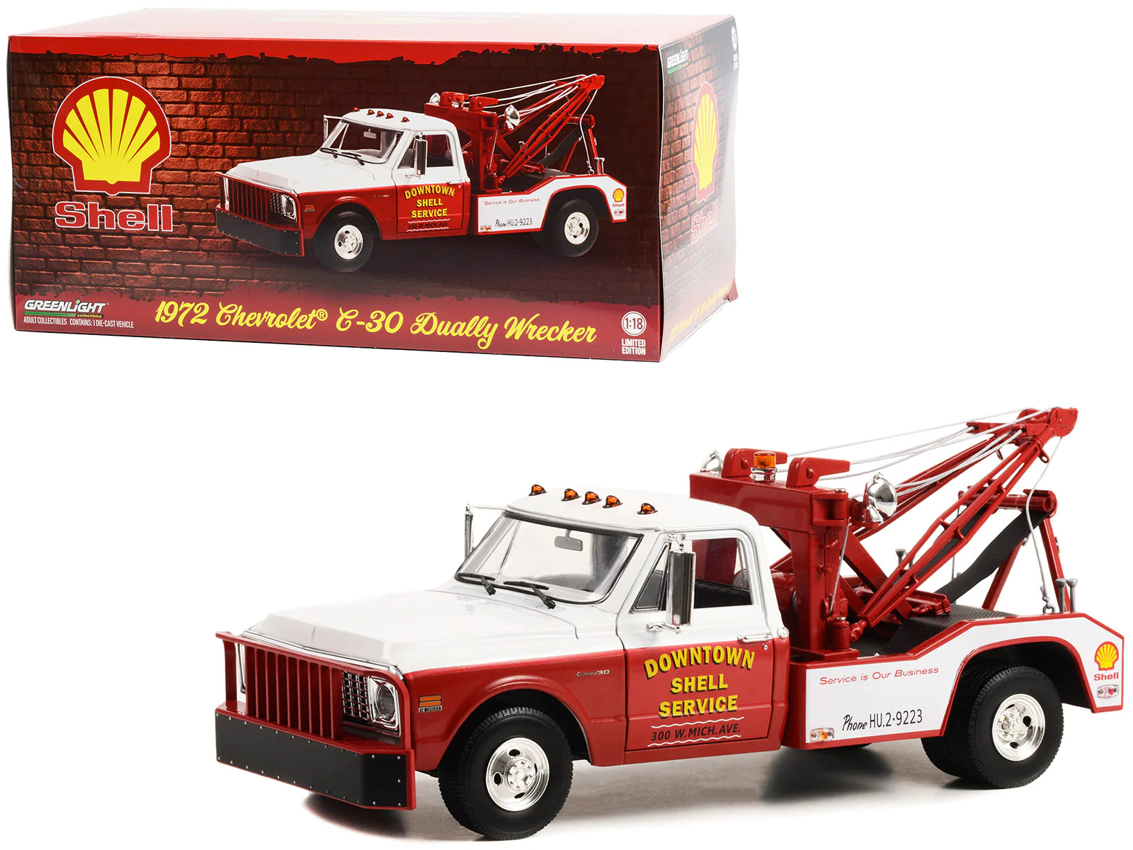 1972 Chevrolet -30 Wrecker Truck Downtown - is Our 1/18 Diecast Model Car