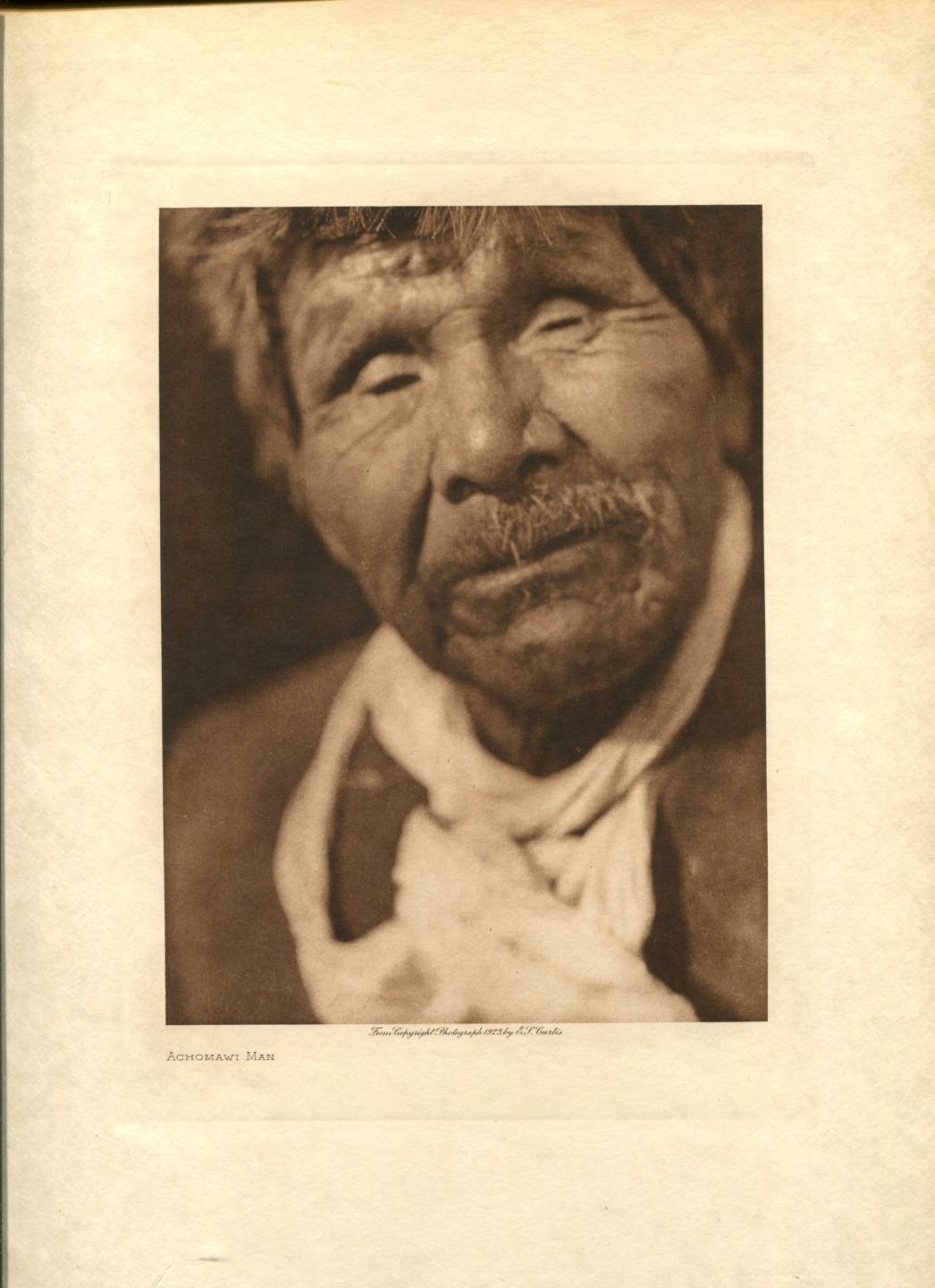 1923 Original Photogravure | Achomawi Man | Edward Curtis | 5 1/2 x 7 1/2