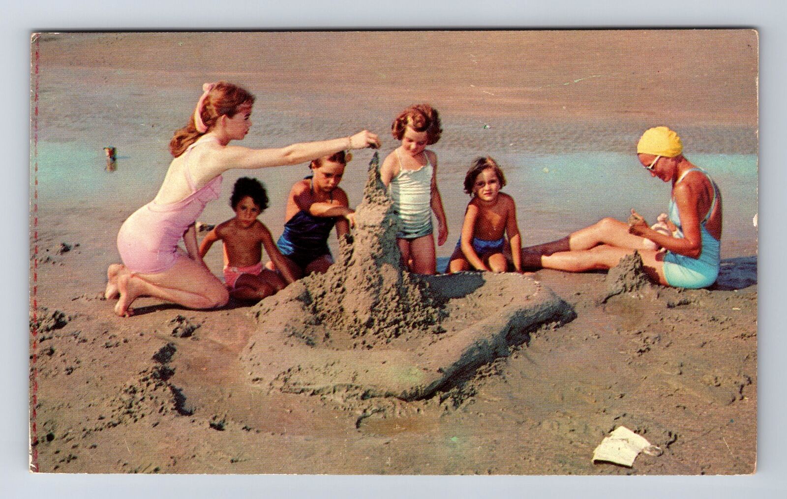 Muskegon MI-Michigan, Scenic Greeting at Beach, Antique Vintage Postcard