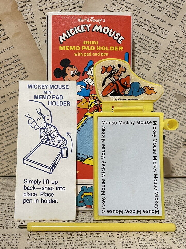 Vintage 1970s Goofy Mini Memo Pad Holder Set Disney Goofy DI082